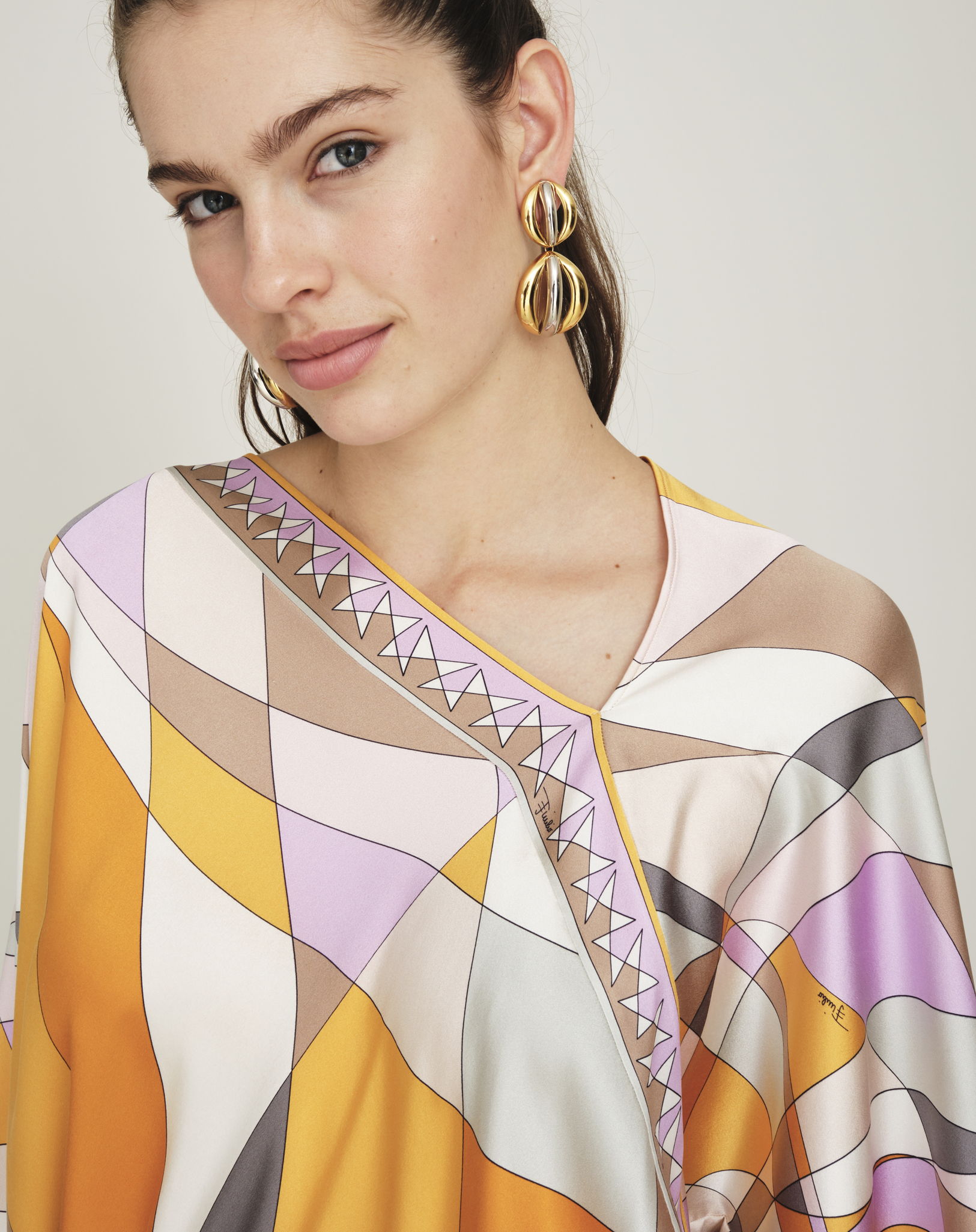 Emilio Pucci - Multicolor Prinnted Blended Blouse IT42